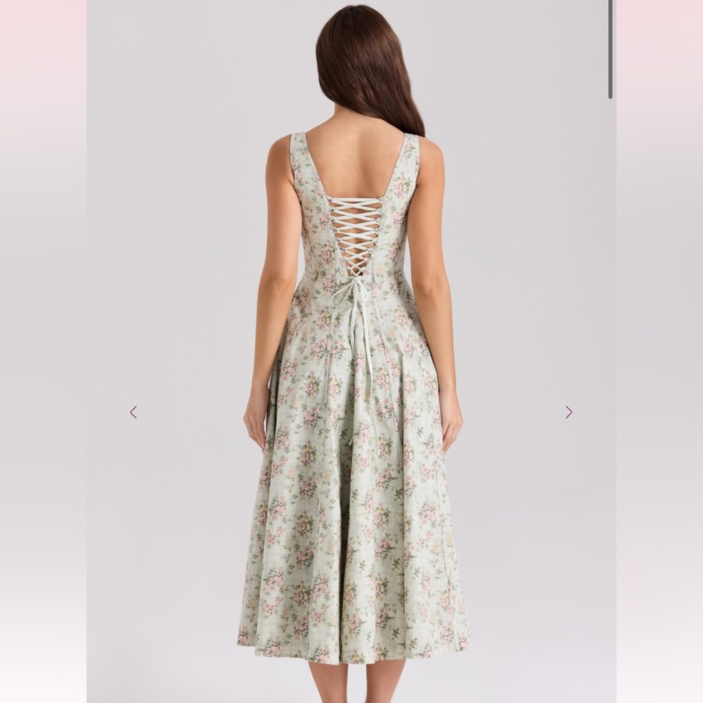 House of CB MARIABELLA Sage Floral Midi Dress - Picture 5 of 6